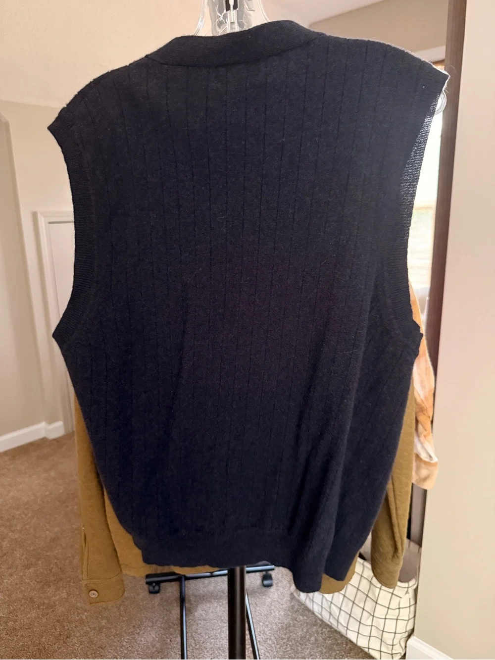 Club Room Dark Gray Ribbed Button-Front Vest